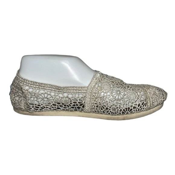 Toms Cream Floral Lace Lightweight Ballet Flats Women's 7.5 - Picture 6 of 10
